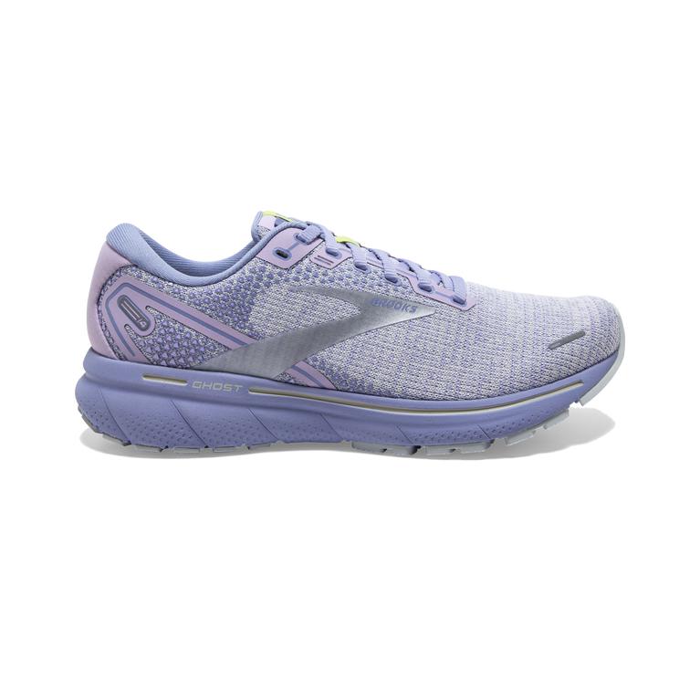 Brooks Ghost 14 Cushioned Women's Road Running Shoes - Lilac/Purple/Lime (18724-EIHR)